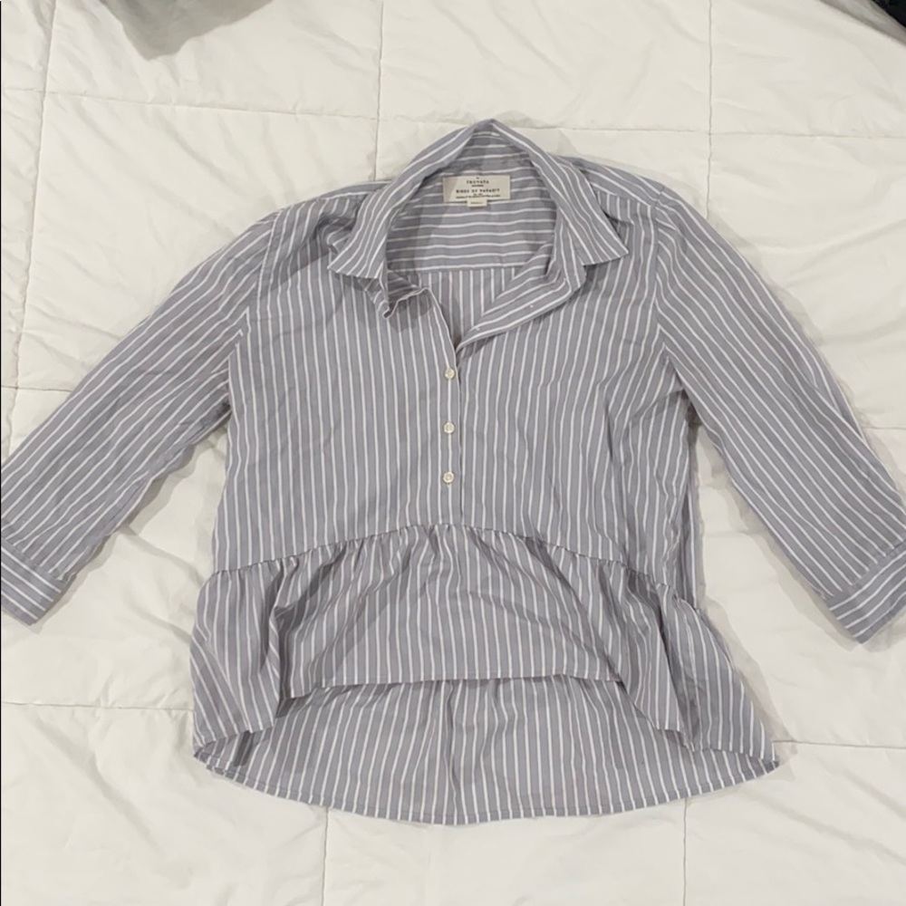 Birds of Paradis by Trovata Peplum Button Down